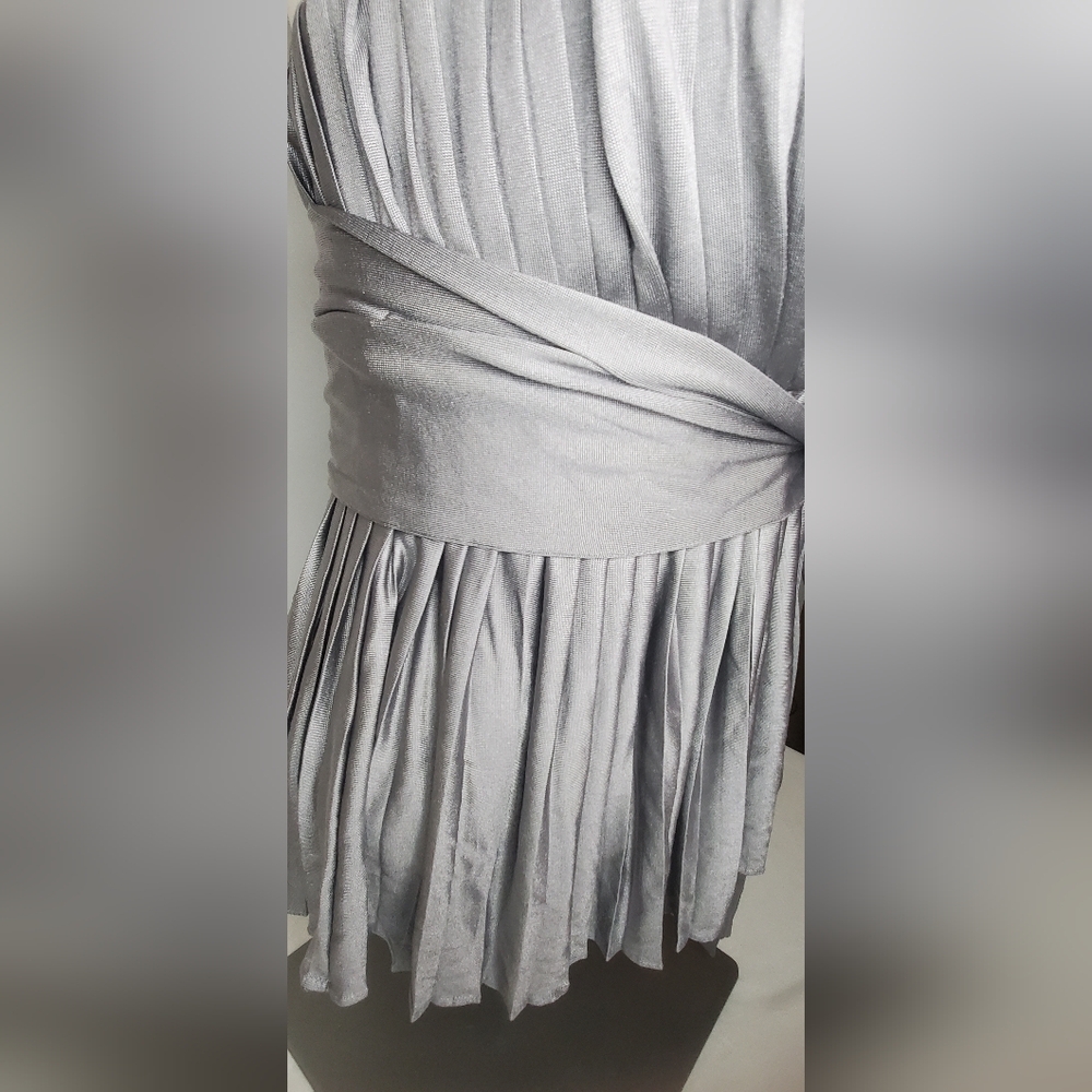 3.1 Phillip Lim Size M Gray Satin Bustier Blouse 100%silk - Picture 5 of 12